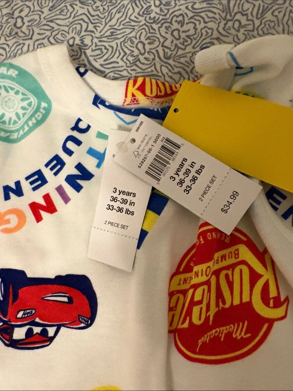 GAP Kids Pajama Sets - White with Red, Blue, Yellow, Green Accents